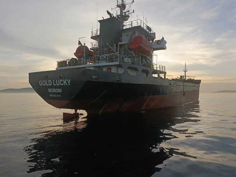 MV Gold Lucky — demir sahasında onarım çalışması